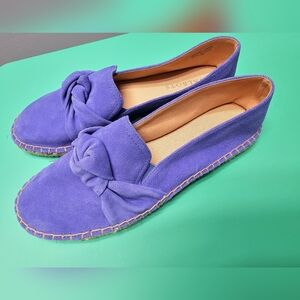 Talbots Suede Purple Espadrilles with Bow Detail